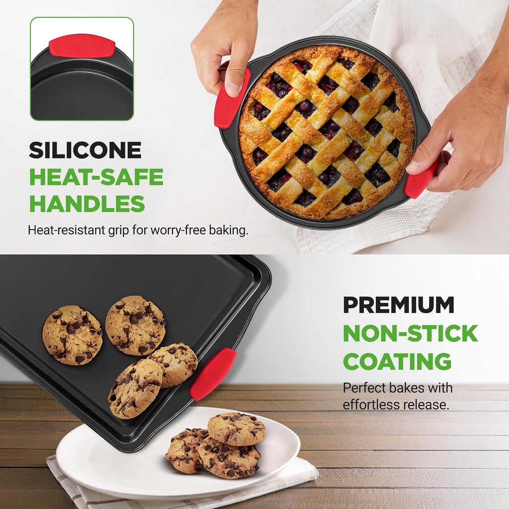 Pans Set - 6 Piece Bakeware with Nonstick Carbon Steel for Easy Release and Cleanup, Durable and Versatile Design