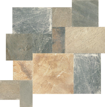 Natural Stone Slate Pattern Mosaic in Natural Cleft Golden Sun (1 PC per Carton) (15.75 SQFT per Carton)