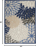Home Aloha 5'3" x 7'5" Fabric Indoor/Outdoor Rug in Blue/Multi-Color