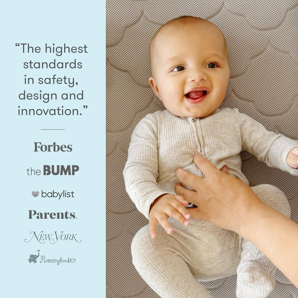 Crib Mattress & Toddler Bed, Breathable & Washable - Grey