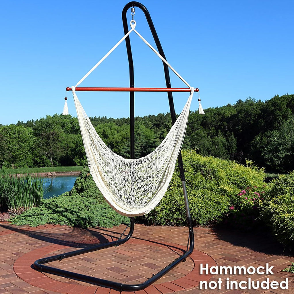 Adjustable Hanging Chair Hammock Stand Only, 330 lb Capacity | 79"-93" Tall Hammock Swing Stand for Hanging Rope