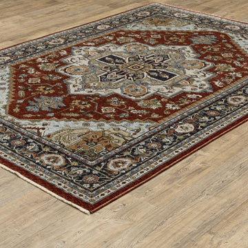Aberdonian Area Rug 1144R Traditional Red Medallion Oriental Rectangle