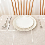 Farmhouse Embroidered Plaid Tablecloth Lattice Heavy Weight Fabric Table Cloth Oval Rustic Brown Che
