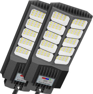 Solar Street Lights Outdoor Waterproof - LED Solar Flood Lights Outdoor Dusk to Dawn with Mention Sensor, Outdoor