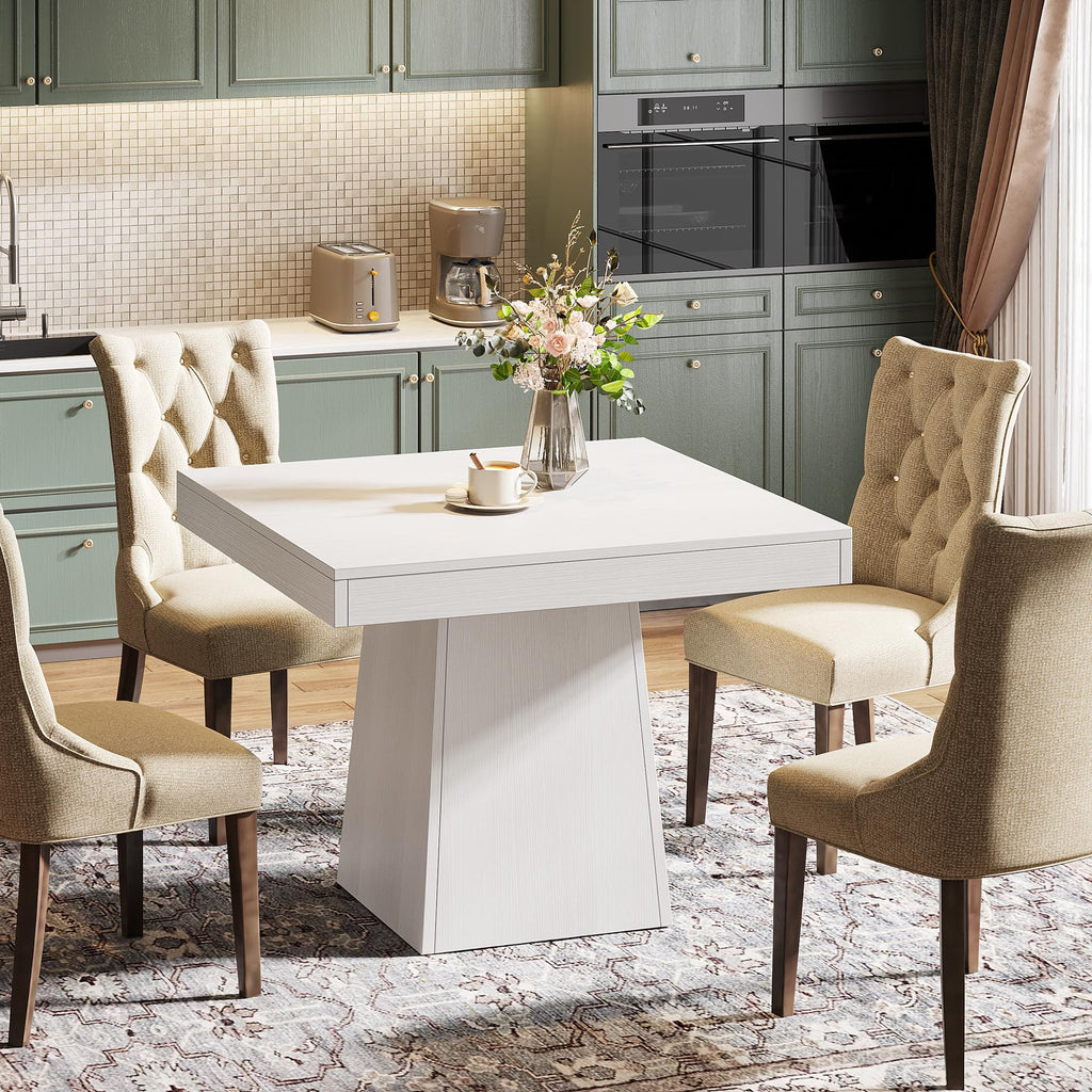 Square Dining Table for 4, 31.5" Farmhouse Small Kitchen Table