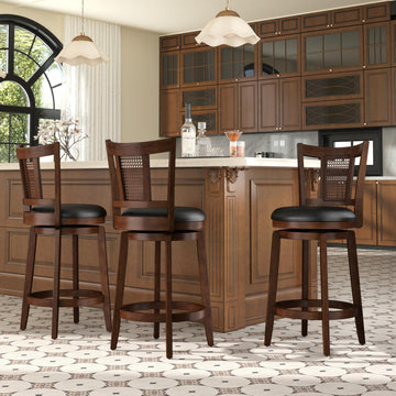 26 Inch Swivel Bar Stools Set of 3, Counter Height Barstools