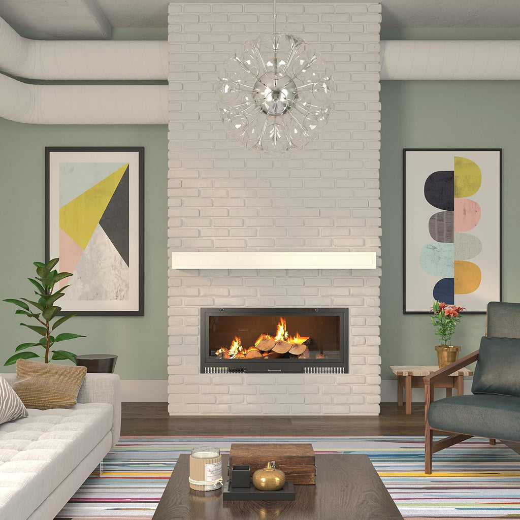 Premium Grade A MDF White mantel shelf, Crisp White paint, 60"L 9"D 5"H, The perfect compliment to your