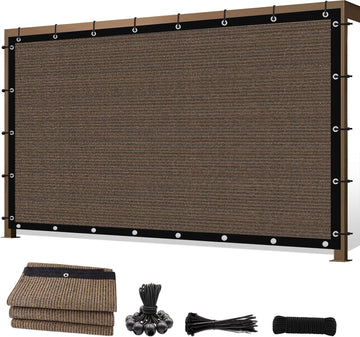 8' X 20' 90% Sun Shade Cloth Outdoor Patio Mocha Pergola Shades Cover Privacy Screen UV Block Porch Screens Canopy
