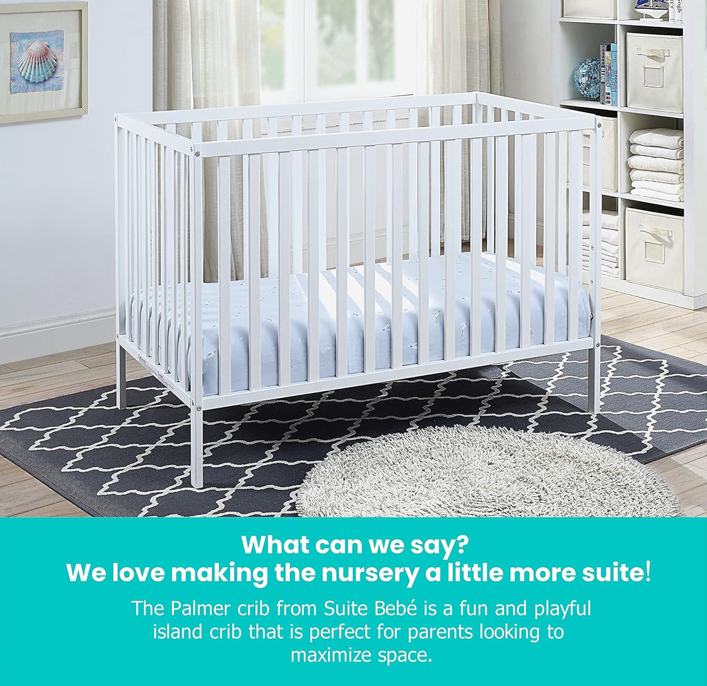 3 in 1 Convertible Baby Crib, White