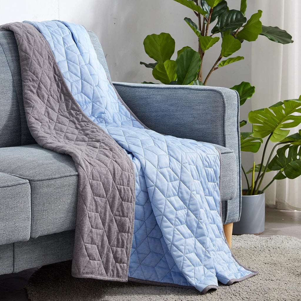 Cooling Blanket for Hot Sleepers Throw Size (50x60 inches), Dual-Sided Cool Summer Blanket Lightweight Portable for