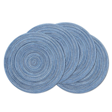 Round Braided Placemats Set of 4 Dining Table Placemats 15 inch Circle Place Mats Easy to Clean Table Mats Indoor