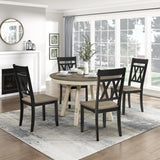 48 Inch Dia. Modern Round Dining Table, Wooden Kitchen Table, Seats for 4 People, Space Saving, for Kitchen, Dining