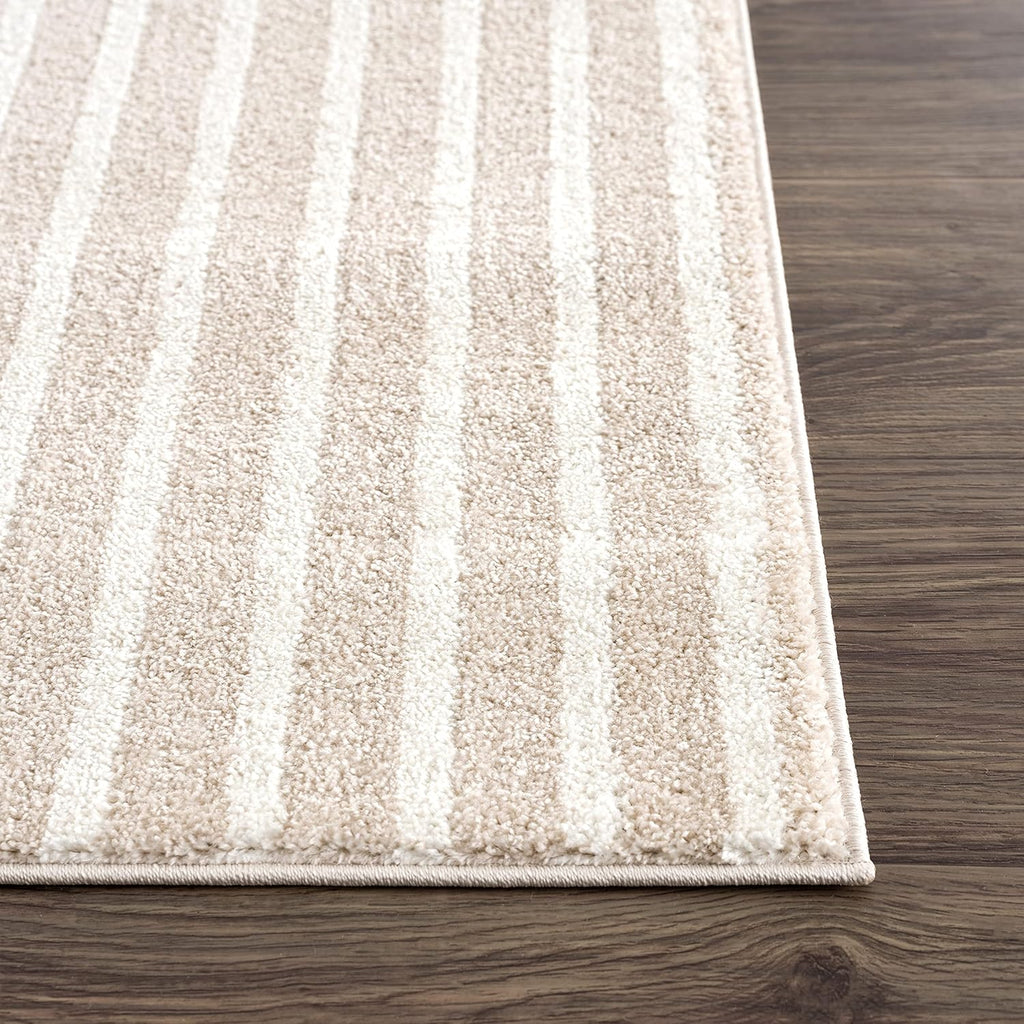 Area Rug for Living Room -Nuevo Beige Arch Pattern Area Rug, Soft and Durable Living Room Rug, Stain and Fade Resistant, Chic Modern Design, Pet & Kid Friendly