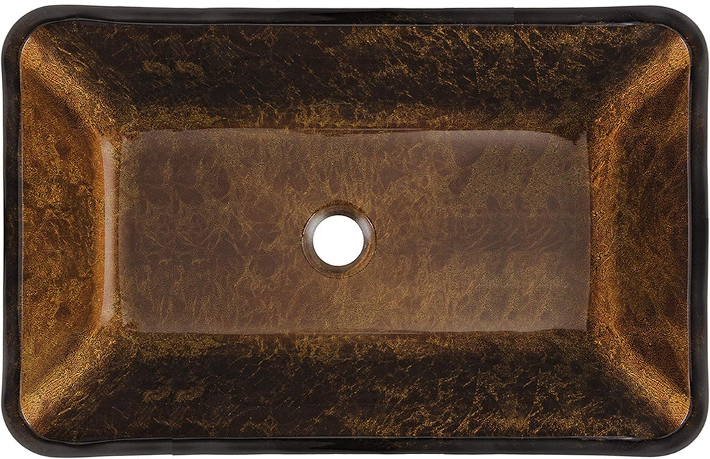 Vigo Vessel Sink Brown - 23” Artistic Rectangular Bathroom Vessel Sink