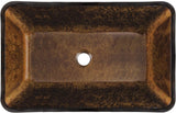 Vigo Vessel Sink Brown - 23” Artistic Rectangular Bathroom Vessel Sink