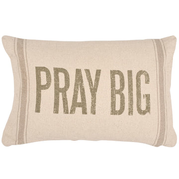 Light Striped Pillow, 15 x 10-Inches, Pray Big