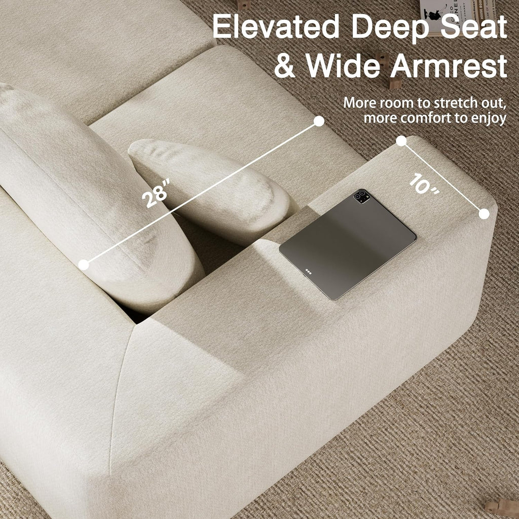150" Oversized Boneless Sectional Couches ,Comfy Modern Modular Sectional Sofa,Extra Deep 6 Seater,Large Plush Cloud