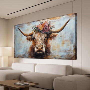 Canvas Wall Art Decor Wall Art Picutures Artwork for Wall Decor Highland Cow Wall Art Prints Vintage Wall Art