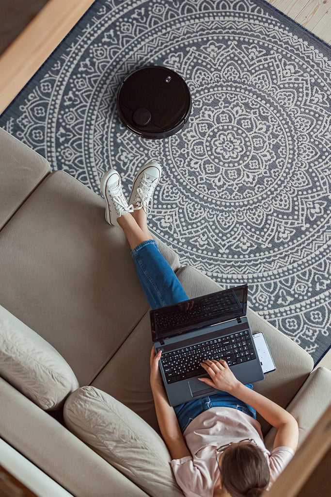 Outdoor Indoor Area Rug, Weather Resistant, Easy to Clean, Stain Resistant Floor Mat for Dining Room