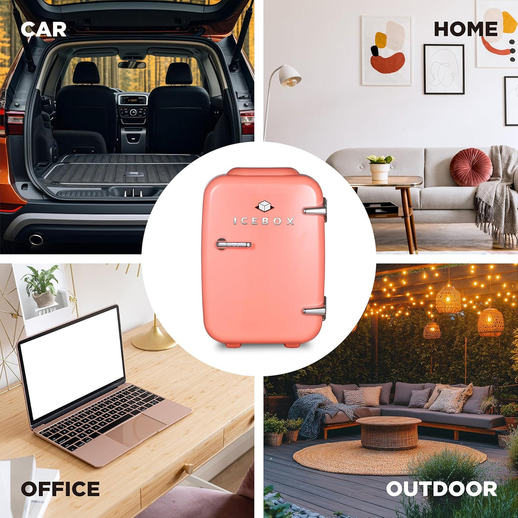 IBMF4BLS Mini Fridge For Bedroom, Skincare Refrigerator, Portable Cooler & Warmer for Makeup, for Office & Home, Mini