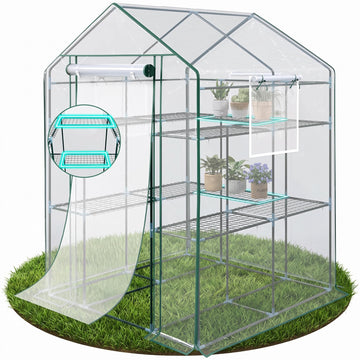 Premium Greenhouse for Outdoors, 56x56x77" Upgraded PVC Cover