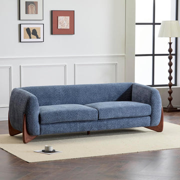 Almab 82 Inches Sofa Couch, Cozy Boucle Upholstered 3-Seater Sofa, Wood Frame Couch, Comfy Couches , Modern Sofa