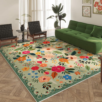 Area Rug Washable, Green