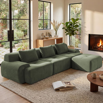 108'' Modular Boneless Sofa, Sectional Couch