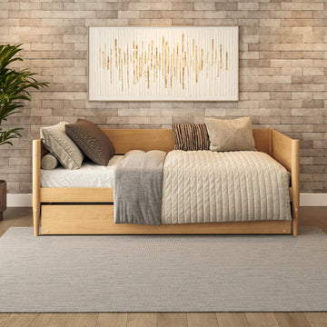 Mid-Century Modern Daybed/Wood/Light Oak/Twin