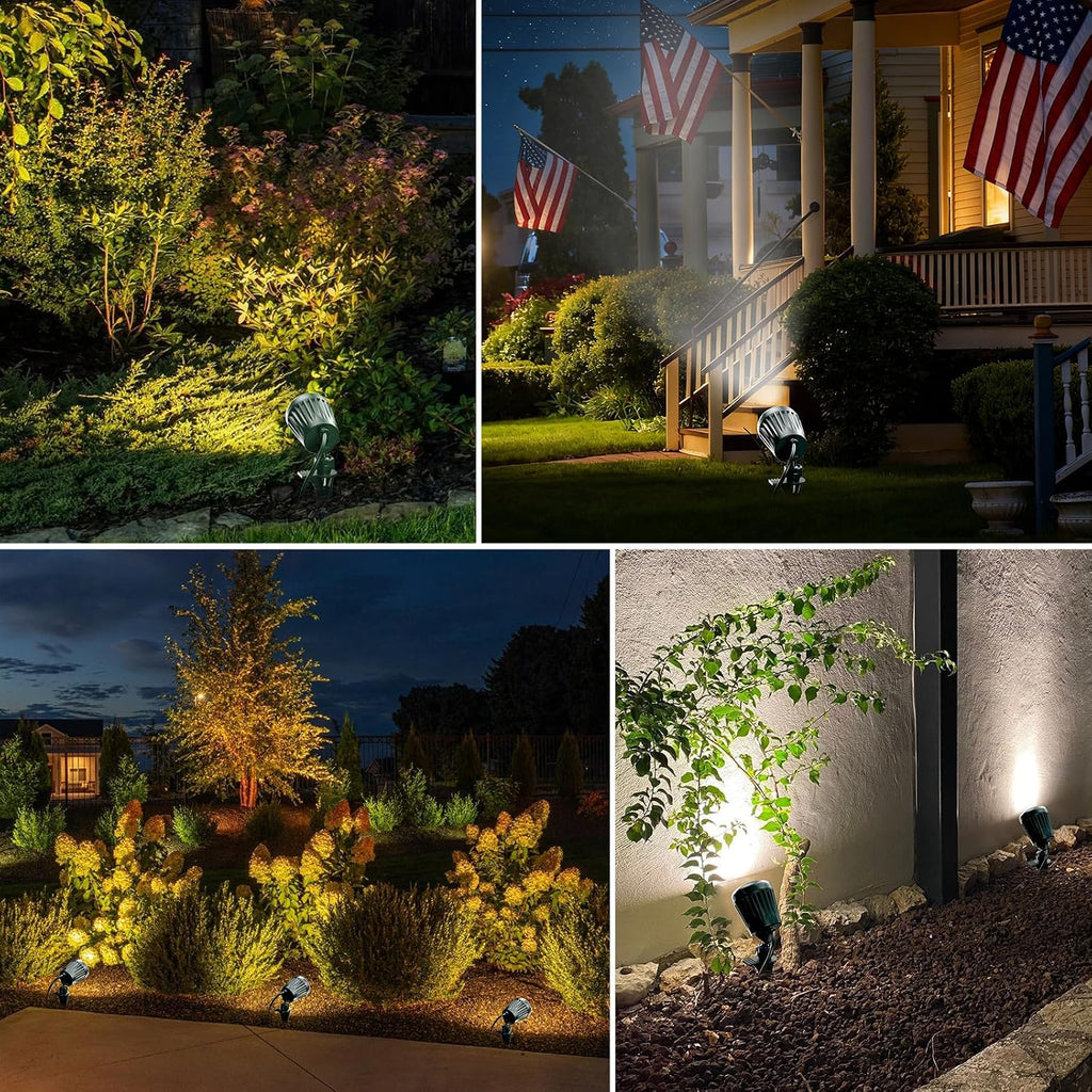 Outdoor Spot Lights,120V Timer Remote Control,IP67 Waterproof,2 Pack, | 6000K Energy saving Landscape Lighting, 5