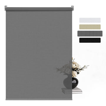 Light Filtering Roller Shades for Windows, Dark Gray, Custom Size