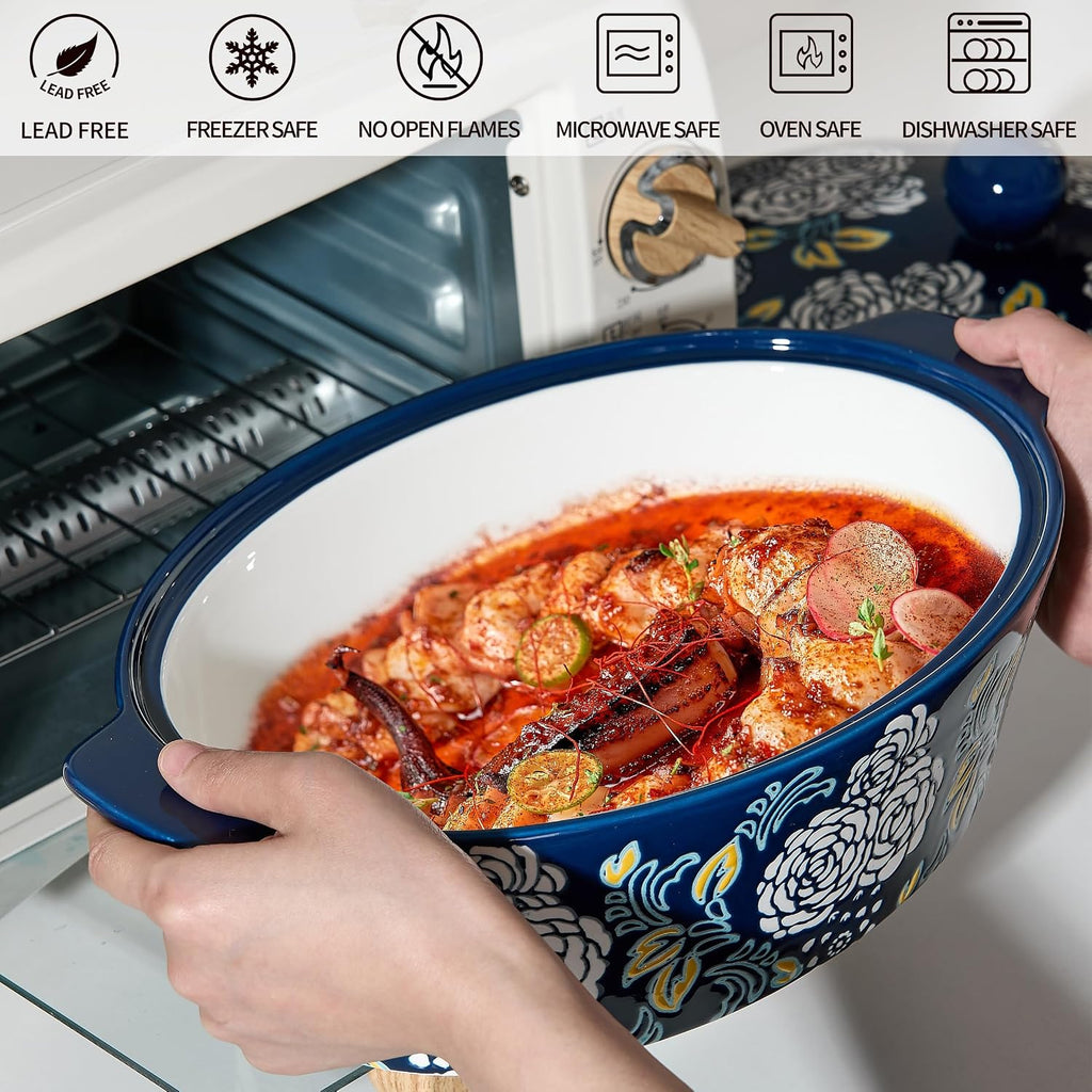 Ceramic Casserole Dish With Lid, Casserole Dishes for Oven, Dish Lasagna Pans For Cooking, Oval Pan, Dutch Oven