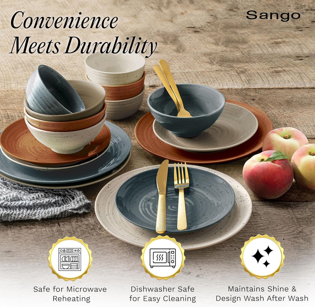 Siterra Painter's Palette 16-Piece Stoneware Dinnerware Set