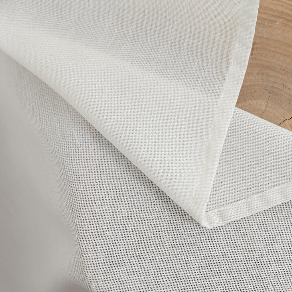 White Ruffle Linen Curtains with Valance