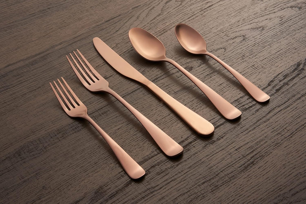 Silversmiths Rhiannon Copper Satin 20-Piece Flatware Set, Service for 4