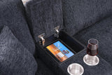 Ball & Cast 127" L-Shaped Sectional Couch with Movable Ottoman & 6 Throw Pillow,7 Seat Chenille Upholstered Sofa W/ 2