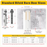 Bifold Barn Door, Cane Webbing Panel with Sliding Folding Closet Door Hardware Kit Set, 36"x 84" Fin