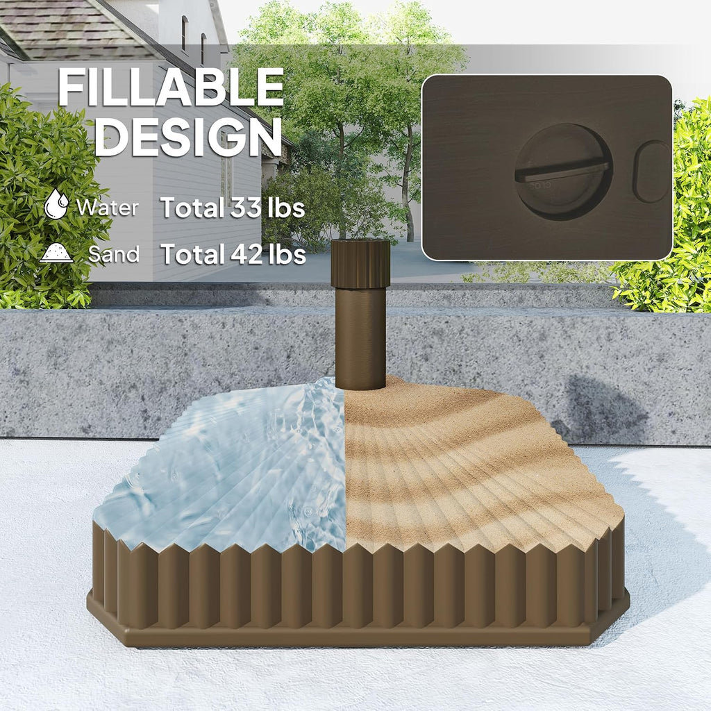 Square Patio Umbrella Base Holder, Heavy Duty Outdoor Umbrella Stand Base