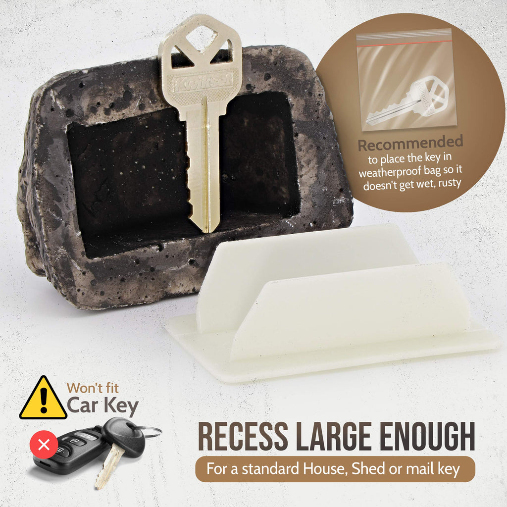 Hide a Key Outside Fake Rock - Looks & Feels like Real Stone - Safe for Outdoor Garden or Yard, Spare Key Storage