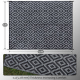 Waterproof Outdoor Rug 8x10 ft, Plastic Reversible Rug, Modern Area Rug, Large Floor Mat for Outdoor
