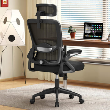 Ergonomic,Mesh with Lumbar Support,High Back Desk Chair with Flip-up Arms,400 lbs Big and Tall Computer Chair with