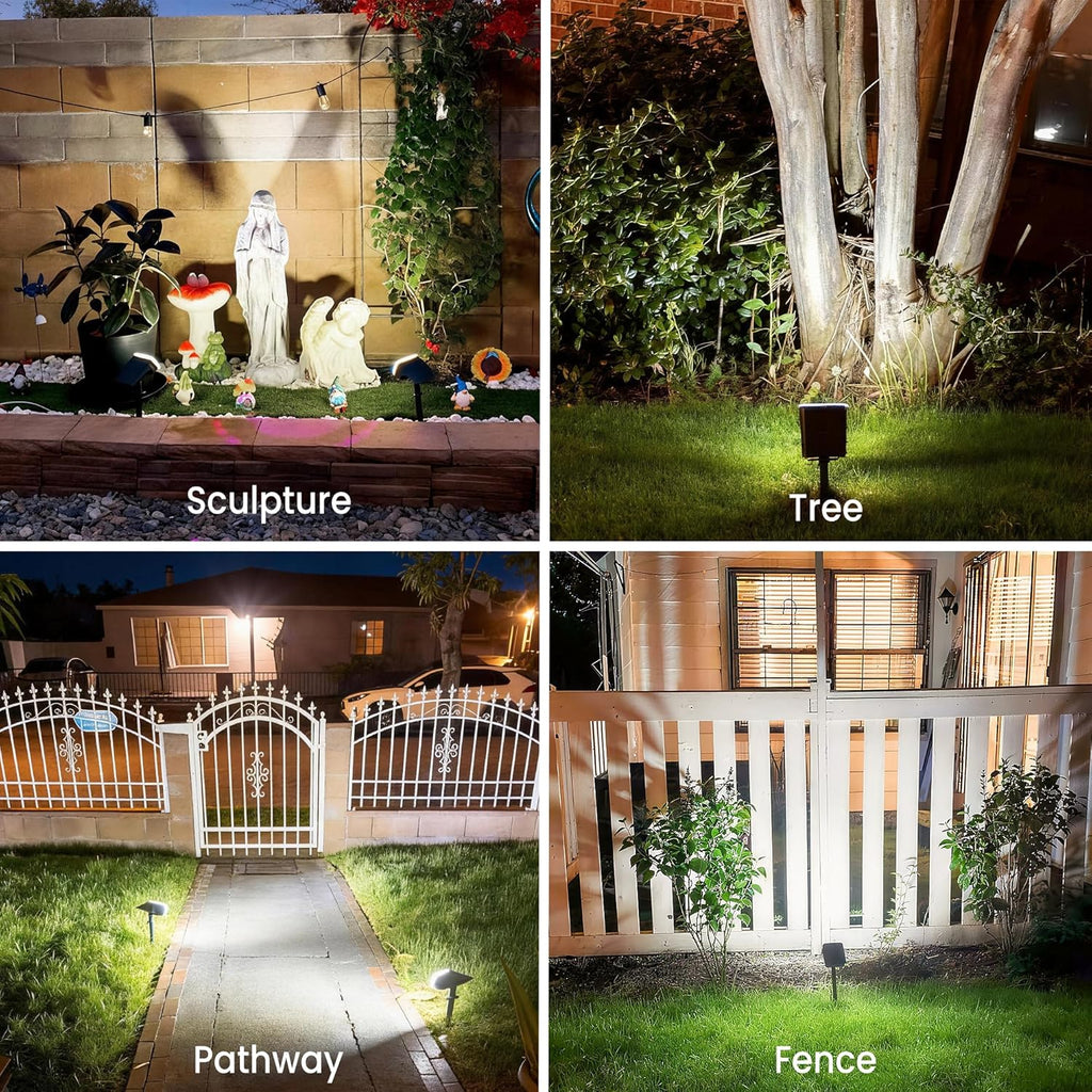 Solar Spot Lights Outdoor Waterproof,2 Pack,2 Lighting Modes Solar Spotlights, Solar Lights for Yard Garden Lawn