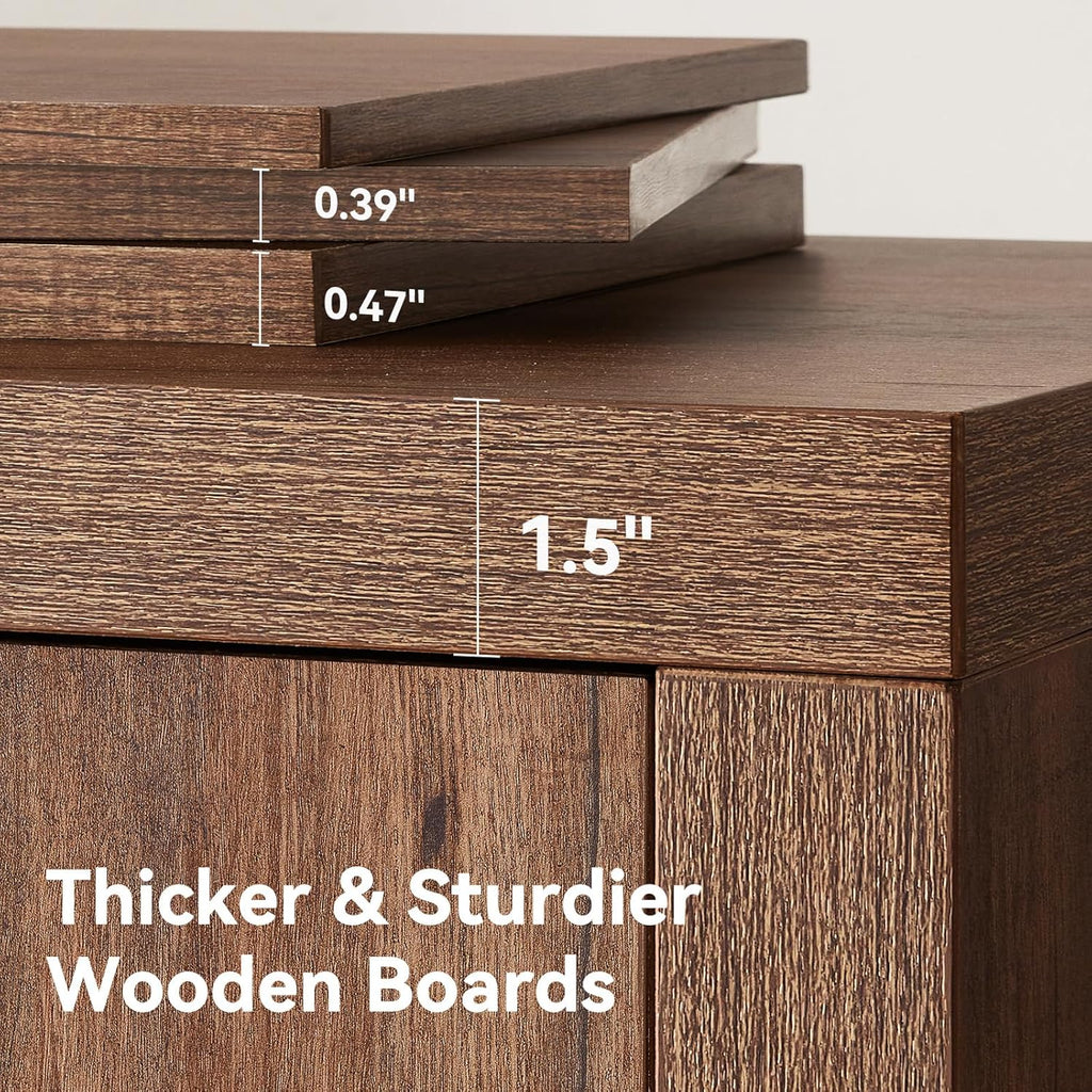 Shoe Cabinet with 3 Doors, 30 Pairs Shoe Storage Cabinet with Adjustable Shelves & Ventilation Hole Design, 47'' Wide