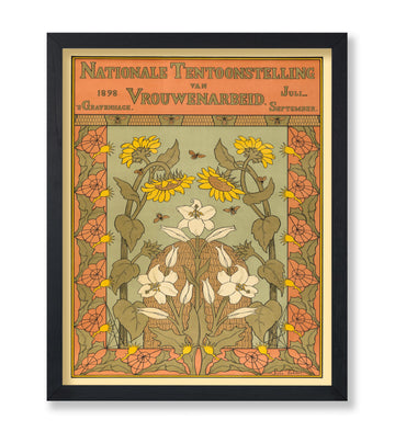 Master Vintage Flower Poster - Retro National Exhibition of Women's Work Print - Dutch Art - Floral Gift for Her