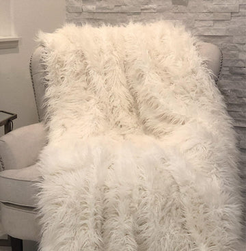 PBSF1421-6072-TC Mongolian Faux Fur Luxury Throw, 60" W x 72" L