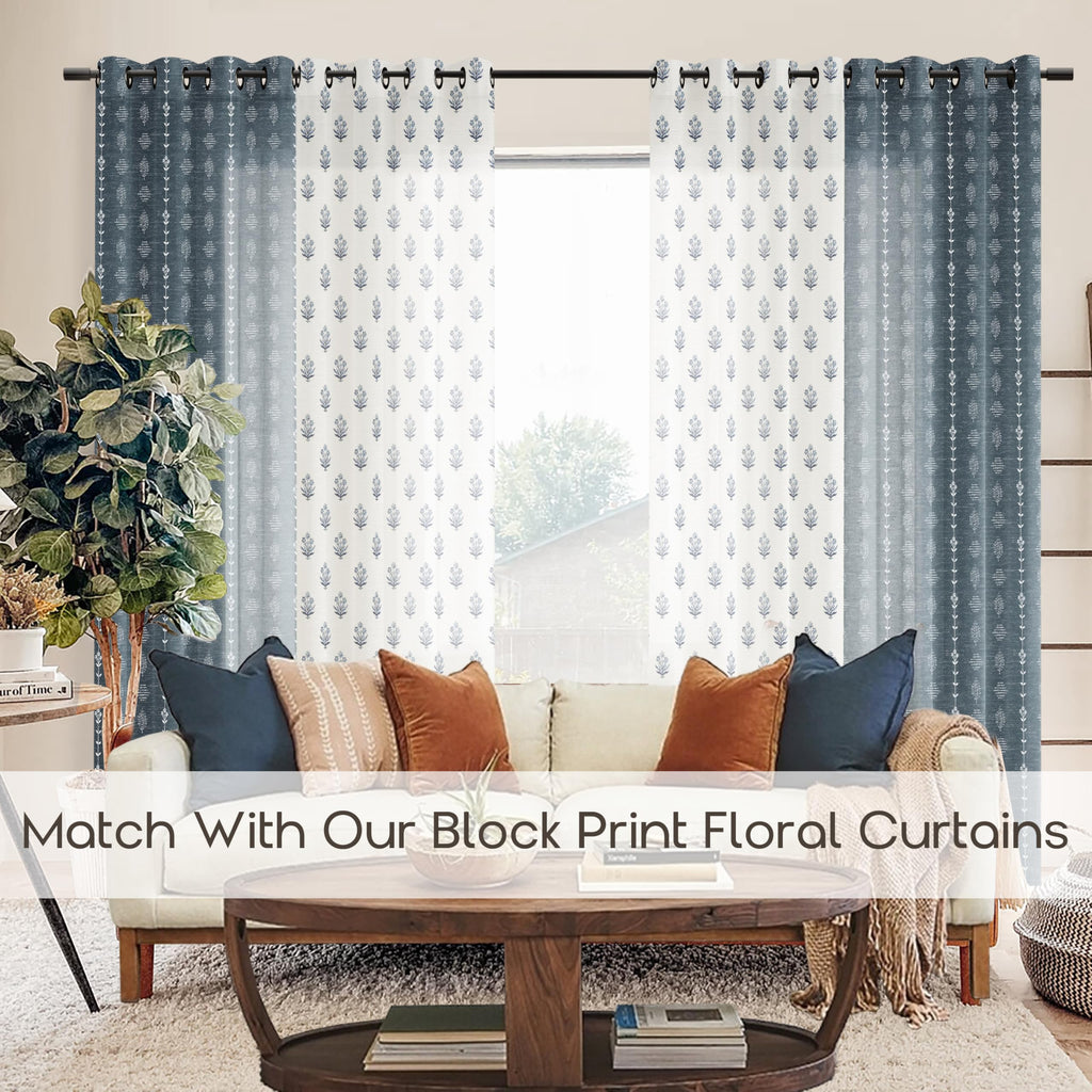 Navy Blue Curtains 96 Inches Long, Beautiful Elegant White Sheer Floral Toile Chinoiserie Curtains Bedroom