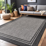Bordered Outdoor Rug 5x7 Washable Outside Carpet for Indoor Patio Porch Waterproof Easy Cleaning Non