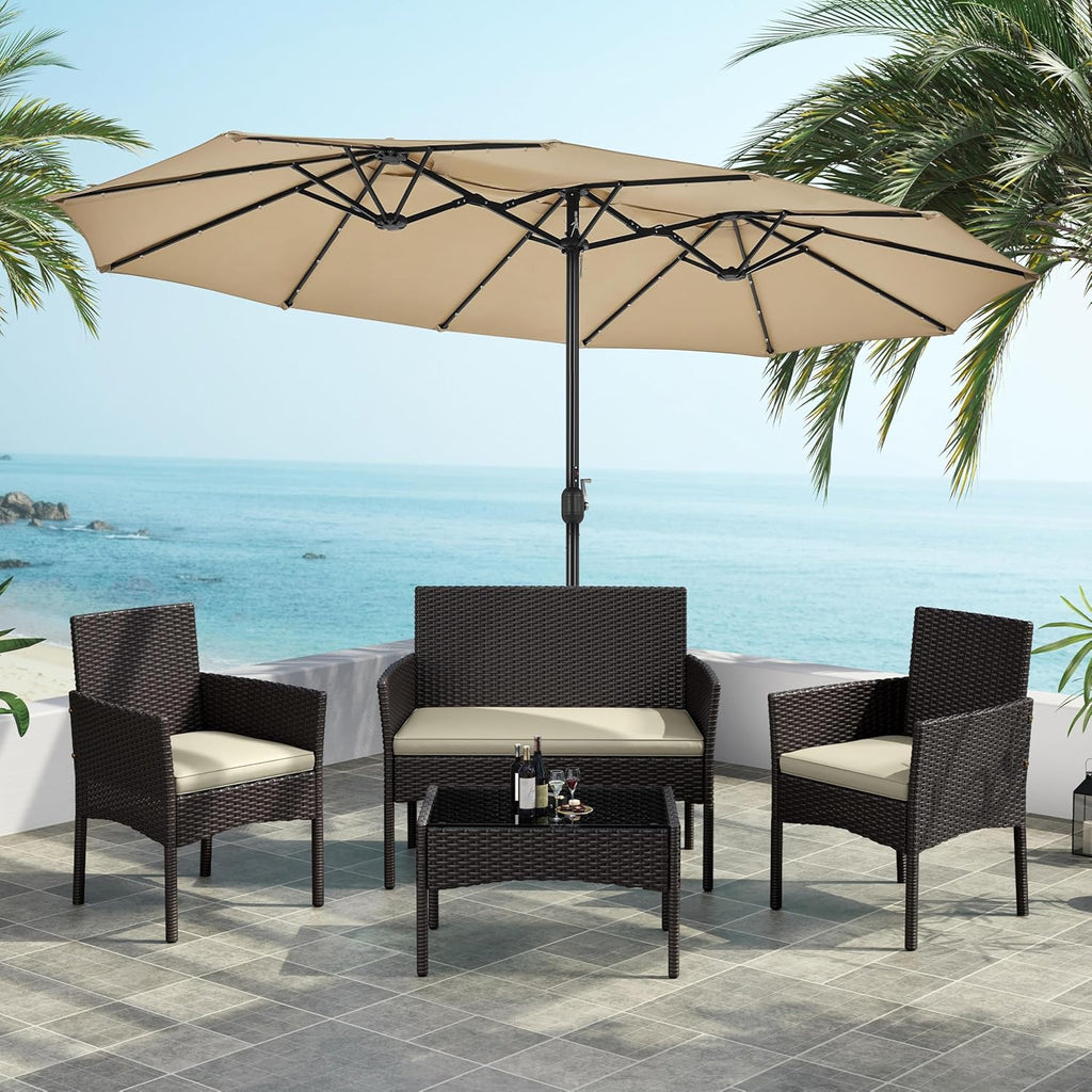 Patio Furniture Set 4 Pieces Conversation Sets