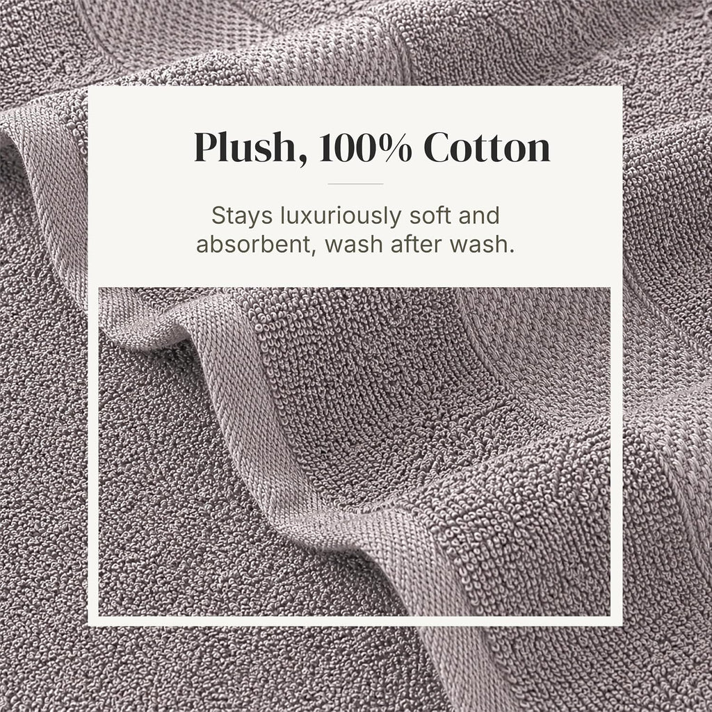 6 Piece Cotton Bath Towel Set - Ultra Soft 600 GSM Towels - Bathroom Set with Hand Towels and Washcloths - Waffle