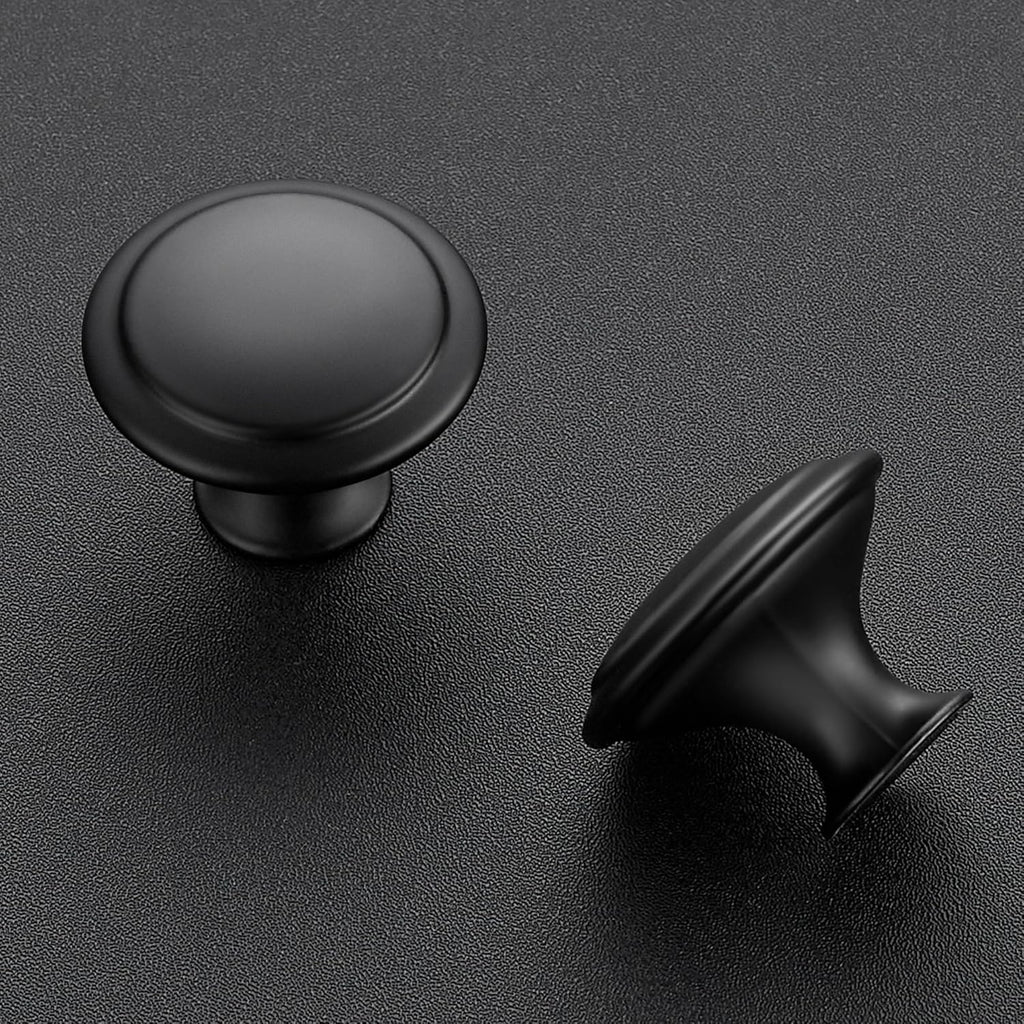 18 Pack Matte Black Cabinet Drawer Hardware 30mm Kitchen Cabinet Knobs Drawer Pulls with Installation Screws for